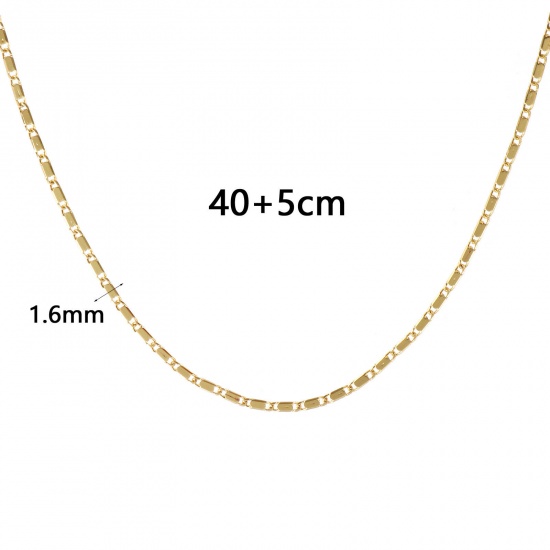 Immagine di 1 Pz Vero Oro Placcato DE Gaulle Catena Collana, Ottone 40cm + 5cm, Per Donne, Minimalista Squisito Regalo, Ecologico