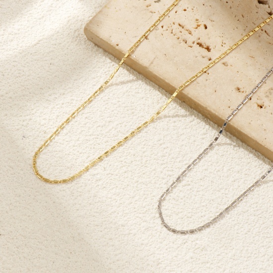 Immagine di 1 Pz Vero Oro Placcato DE Gaulle Catena Collana, Ottone 40cm + 5cm, Per Donne, Minimalista Squisito Regalo, Ecologico