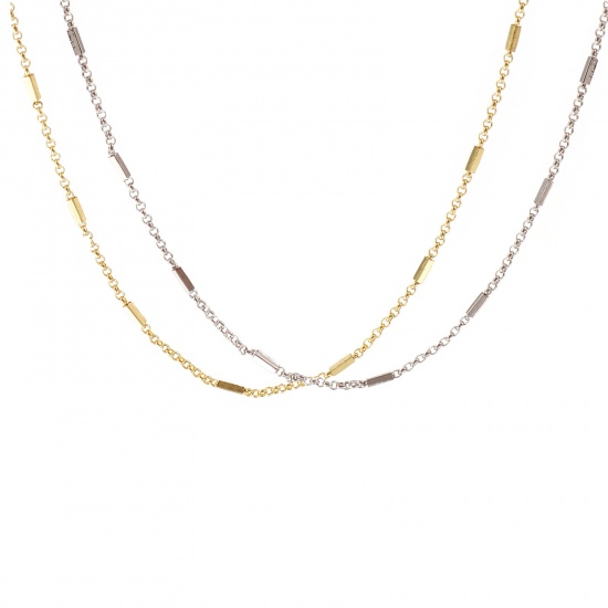 Immagine di 1 Pz Vero Oro Placcato Catena Collana, Ottone 40cm + 5cm, Per Donne, Minimalista Squisito Regalo, Ecologico