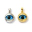 Picture of Eco-friendly Brass Charm Pendant Real Gold Plated Blue Round Eye 20mm x 13mm