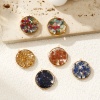 Picture of Eco-friendly PVD Vacuum Plating 304 Stainless Steel & Gemstone Charms 18K Real Gold Plated Round 22mm x 20mm