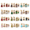 Immagine di 1 Serie Placcatura Sottovuoto PVD Ecologica 304 Acciaio Inossidabile & Zircone Cubico Pietre Nascita Ciondoli 18K Vero Oro Placcato Mini 12x7mm - 9x3.5mm