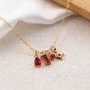 Immagine di 1 Serie Placcatura Sottovuoto PVD Ecologica 304 Acciaio Inossidabile & Zircone Cubico Pietre Nascita Ciondoli 18K Vero Oro Placcato Mini 12x7mm - 9x3.5mm