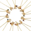 Bild von 18K Echtgold plattiert Kreuz Gliederketten Sternbild Anhänger Halskette, Messing 45cm + 5cm, Für Frauen, Bunt Zirkonia Micro Pave, Monatsstein Exquisit Geschenk, Umweltfreundlich