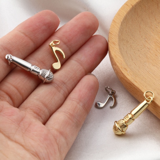 Picture of Eco-friendly Brass Music Charms Real Gold Plated