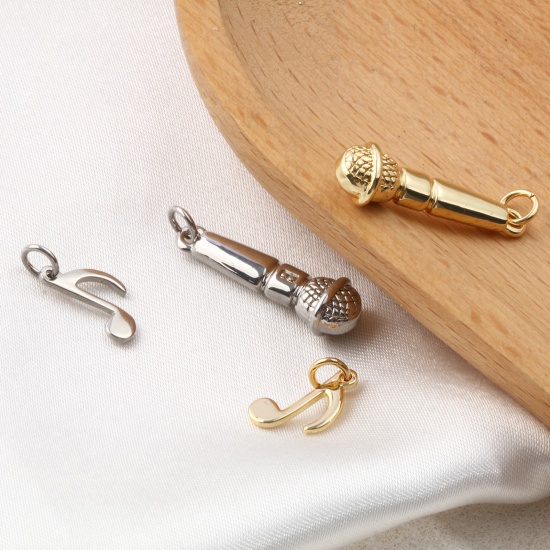 Picture of Eco-friendly Brass Music Charms Real Gold Plated
