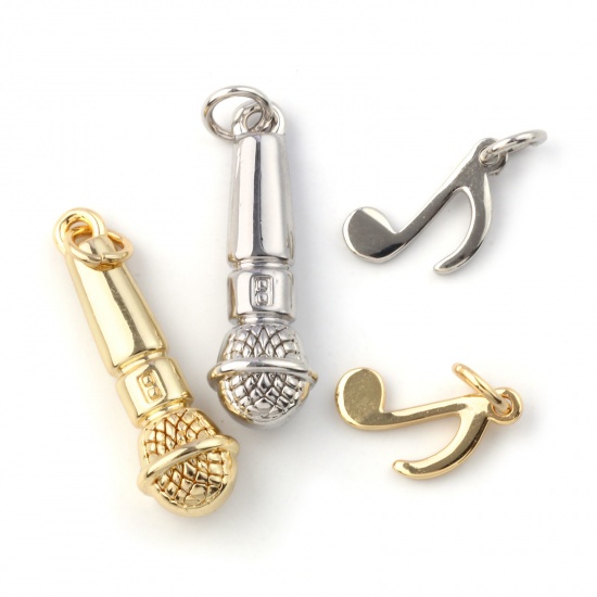 Picture of Eco-friendly Brass Music Charms Real Gold Plated