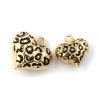 Immagine di 1 Pz Ecologico Ottone San Valentino Ciondoli 18K Vero Oro Placcato Nero Smalto Cuore Leopardo 3D