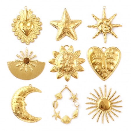 Picture of Eco-friendly PVD Vacuum Plating 304 Stainless Steel Pendants 18K Real Gold Plated