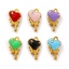 Immagine di 1 Pz Placcatura Sottovuoto PVD Ecologica 304 Acciaio Inossidabile San Valentino Ciondoli Placcato Oro 18K Cuore Smalto a Doppia Faccia Trasparente Cubic Zirconiae 14mm x 8mm
