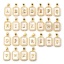 Immagine di 1 Piece Natural Shell & Brass Charm Pendant 18K Gold Plated White Octagon Capital Alphabet Initial Letter Message " A-Z " Micro Pave Clear Cubic Zirconia 23mm x 12mm