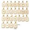 Imagen de 1 Unidad Concha Naturales & Latón Colgantes Charms Chapado en Oro de 18K Blanco Octágono Mayúscula Letra Mensaje " A-Z " Micro Pave Claro Circón Artificial 23mm x 12mm