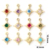 Picture of Brass & Cubic Zirconia Birthstone Charms 18K Gold Plated Star Mini 10.5mm x 8.5mm