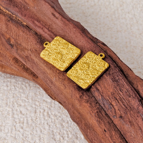 Imagen de 2 Unidades Recubrimiento al Vacío PVD Ecológico 304 Acero Inoxidable Colgantes Chapado en Oro de 18K