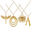 Bild von 18K Echtgold plattiert Kreuz Gliederketten Anhänger Halskette, 304 Edelstahl 45cm + 5cm, Für Frauen, Galaxis Stilvoll Geschenk, Umweltfreundliche PVD-Vakuumbeschichtung