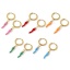 Picture of Eco-friendly PVD Vacuum Plating Stylish Exquisite 18K Real Gold Plated 304 Stainless Steel Chili Enamel Hoop Earrings For Women Gift 3.9cm x 1.6cm, Post/ Wire Size: 1mm(18 gauge)