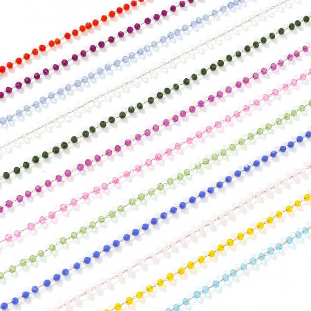 1 ШТ 18K позолоченный Цепочка из бисера Ожерелья, 304 Нержавеющая Сталь & Железо 38см + 5см, Для женщин, Камень рождения Простой подарок, Экологичное вакуумное PVD-покрытие