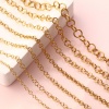 Picture of Eco-friendly PVD Vacuum Plating 304 Stainless Steel Open Rolo Chain For Handmade DIY Jewelry Making Findings 18K Real Gold Plated