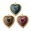 Immagine di 1 Pz Placcatura Sottovuoto PVD Ecologica 304 Acciaio Inossidabile San Valentino Ciondoli Pendenti 18K Vero Oro Placcato Smalto Cuore 3.4cm x 2.9cm