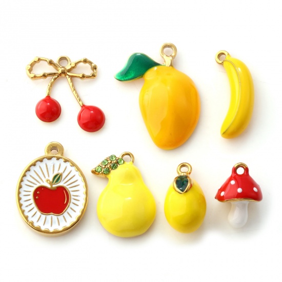 Picture of 2 PCs Eco-friendly PVD Vacuum Plating 304 Stainless Steel Charms 18K Real Gold Plated Enamel
