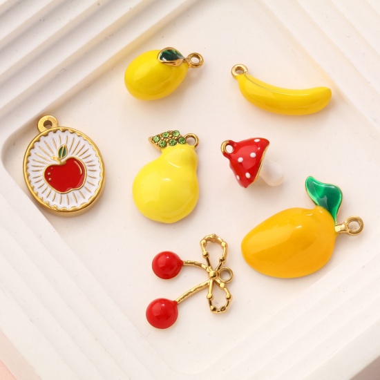 Picture of 2 PCs Eco-friendly PVD Vacuum Plating 304 Stainless Steel Charms 18K Real Gold Plated Enamel