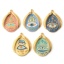 Immagine di 1 Piece Eco-friendly PVD Vacuum Plating 304 Stainless Steel Religious Pendants 18K Real Gold Plated Multicolor Drop Evil Eye Printed 3.2cm x 2.5cm