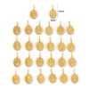 Picture of Eco-friendly PVD Vacuum Plating 304 Stainless Steel & Cubic Zirconia Capital Alphabet Initial Letter Name Charms 18K Real Gold Plated Oval Star Message " A-Z " Clear Cubic Zirconia 16mm x 8mm