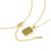Imagen de 18K Real Gold Plated Link Cable Chain Octagon Pendant Charm Necklace, Natural Shell & Brass 46cm(18.1") + 6cm(2.4"), For Women, Clear Cubic Zirconia Message " A-Z " White Micro Pave, Retro Capital Alphabet Initial Letter Name Gift, Eco-friendly, 1 Piece