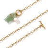 Picture of 18K Real Gold Plated Paperclip Link Chain Fish Animal Pendant Charm Necklace, 304 Stainless Steel & Gemstone 45cm(17.7"), For Women, Clear Rhinestone Ocean Jewelry Stylish Gift, Eco-friendly PVD Vacuum Plating, 1 Piece