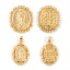 Picture of Eco-friendly Brass Religious Charms 18K Real Gold Plated Oval Virgin Mary Double Sided