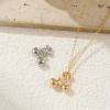 Bild von Umweltfreundlich Messing Valentinstag Charms Echtgold plattiert Kirsche Herz 3D Klar Kubischer Zirkon 16mm x 15mm