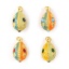 Immagine di 1 Pz Ottone & Strass Ciondoli Placcato Oro 18K Multicolore Smalto Uovo di Pasqua 3D 24mm x 13mm