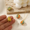 Bild von Messing und Strass Charms 18K Vergoldet Bunt Emaille Osterei 3D 24mm x 13mm