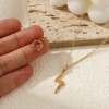 Bild von Umweltfreundliche PVD-Vakuumbeschichtung 304 Edelstahl Charms 18K Echtgold plattiert Klar Zirkonia