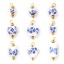 Picture of Eco-friendly 304 Stainless Steel & Ceramic Charms 18K Gold Plated Geometric Floral Print