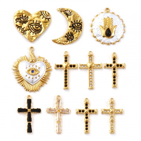 Eco-friendly PVD Vacuum Plating 304 Stainless Steel Charms 18K Real Gold Plated Eco-friendly PVD Vacuum Plating 304 Stainless Steel Charms 18K Real Gold Plated