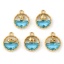 Picture of Eco-friendly PVD Vacuum Plating 304 Stainless Steel & Glass Ocean Jewelry Charms 18K Real Gold Plated Blue Round Hollow 18mm x 14.5mm