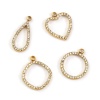 Picture of Eco-friendly PVD Vacuum Plating 304 Stainless Steel Geometric Charms 18K Gold Plated Hollow Clear Cubic Zirconia