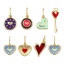 Immagine di Eco-friendly Brass Valentine's Day Charms 18K Real Gold Plated Enamel Heart