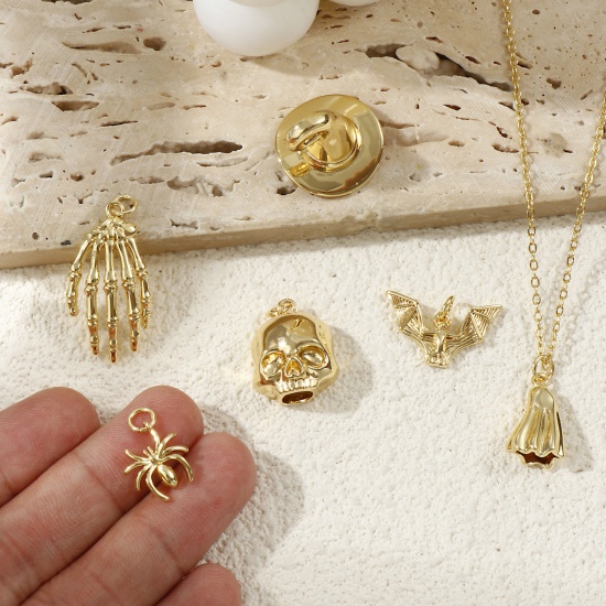 Изображение Eco-friendly Brass Halloween Charms 18K Real Gold Plated