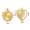 Bild von Umweltfreundlich Messing Valentinstag Charms 18K Echtgold plattiert Herz Micro Pave Klar Kubischer Zirkon