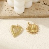 Bild von Umweltfreundlich Messing Valentinstag Charms 18K Echtgold plattiert Herz Micro Pave Klar Kubischer Zirkon