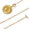 Picture of 18K Real Gold Plated Paperclip Link Chain Leaf Pendant Charm Necklace, 304 Stainless Steel 45cm(17.7"), For Women, Casual Natural Pastoral Gift, Eco-friendly PVD Vacuum Plating