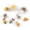 Bild von Brass & Cubic Zirconia 3D Charms Multicolor Christmas Jingle Bell Imitation Pearl