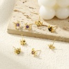 Immagine di Stylish Exquisite 18K Gold Plated Brass & Cubic Zirconia Halloween Spider Animal Ear Post Stud Earrings For Women Gift