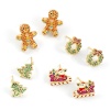 Изображение Sweet & Cute Exquisite 18K Gold Plated Brass & Cubic Zirconia Christmas Ear Post Stud Earrings For Women Gift
