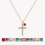 Show details for 18K Real Gold Plated Link Cable Chain Cross Pendant Charm Necklace, 304 Stainless Steel 45cm(17.7") + 5cm(2"), For Women, Clear Cubic Zirconia Birthstone Retro Gift, Eco-friendly PVD Vacuum Plating Picture of 18K Real Gold Plated Link Cable Chain Cross Pendant Charm Necklace, 304 Stainless Steel 45cm(17.7") + 5cm(2"), For Women, Clear Cubic Zirconia Birthstone Retro Gift, Eco-friendly PVD Vacuum Plating