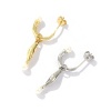 Picture of 1 Pair Eco-friendly Stylish Exquisite 18K Real Gold Plated White Brass & Acrylic Detachable Earrings For Women Gift 3.2cm x 0.4cm, Post/ Wire Size: 0.7mm(21 gauge)