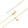 Picture of 1 Piece Sterling Silver Capital Alphabet Initial Letter Name Pendant Charm Necklace 18K Gold Plated Message " A-Z " Clear Cubic Zirconia 45cm(17.7") long