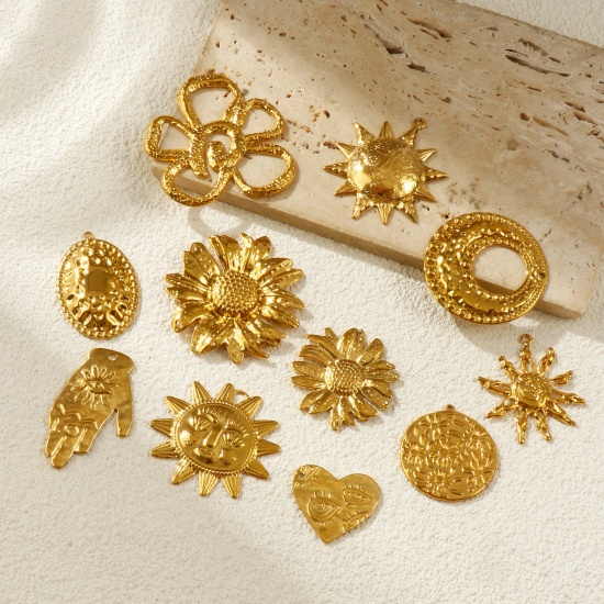 Picture of Eco-friendly PVD Vacuum Plating 304 Stainless Steel Charms 18K Real Gold Plated